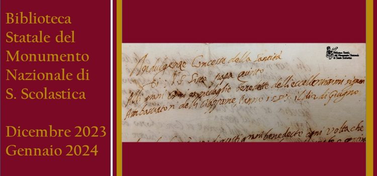 Biblioteca S. Scolastica, Subiaco | Mostra 2023-2024
