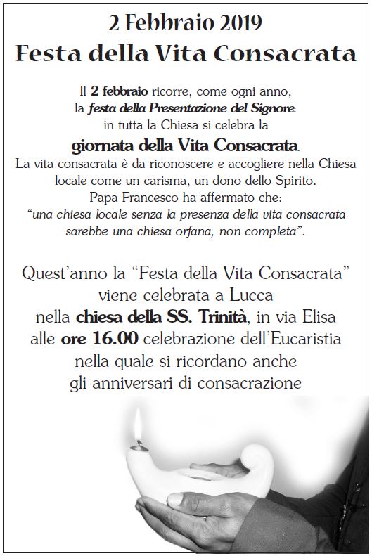 festa della vita consacrata Arcidiocesi di Lucca